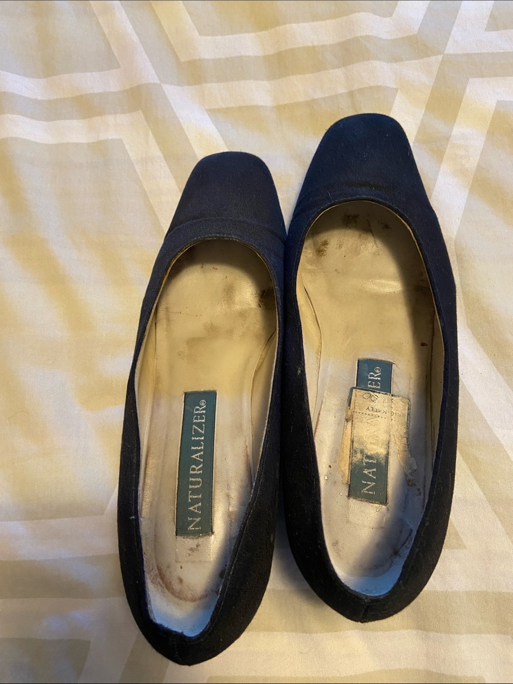 Naturalizer black Suede Square-Toe Flats - Comfortable Dressy Slip-Ons